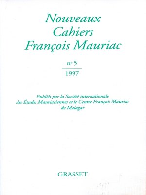 cover image of Nouveaux cahiers Francois Mauriac n°05